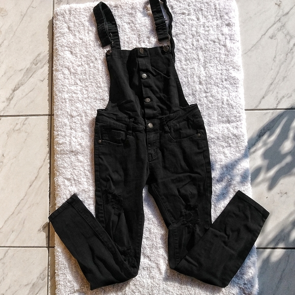 Machine Nouvelle Mode Black Overall Jeans - Picture 3 of 14